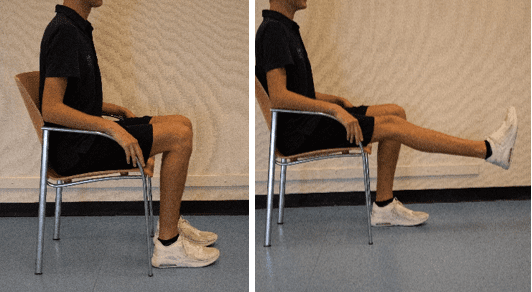 oefening op stoel na breuk heup